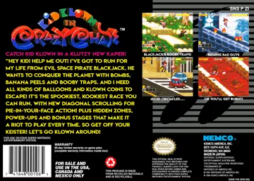 Kid Klown in Crazy Chase (USA) (Beta) box cover back